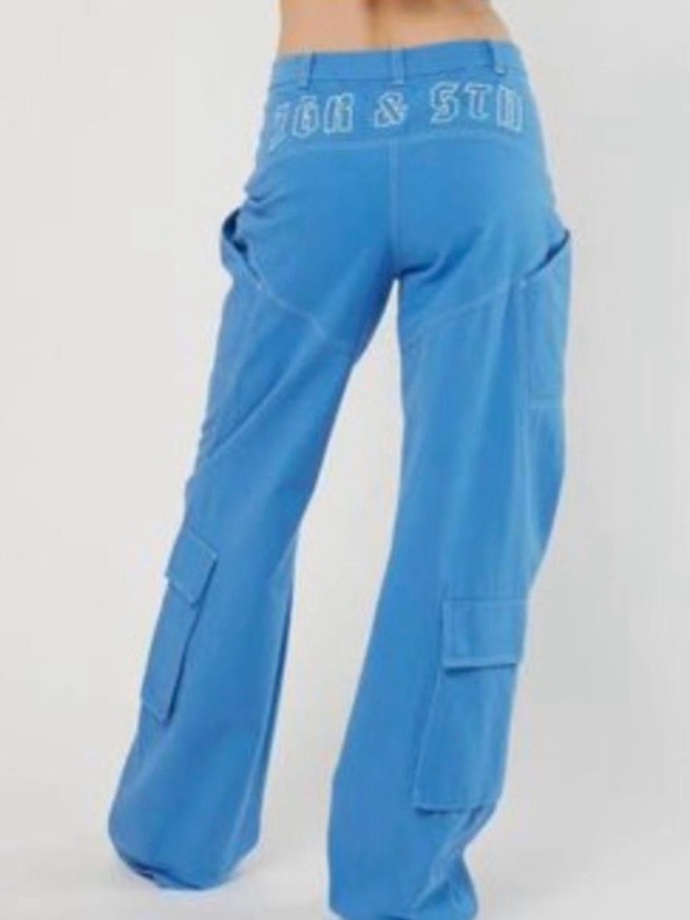 Jagger & Stone Christina Cargo 100% Cotton Pant Blue Sz US 6 New
